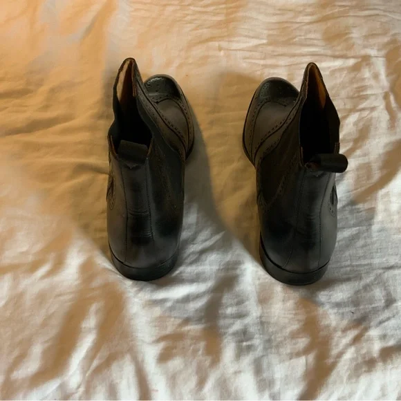 Men's Black Leather Boots - Picture 3 of 5